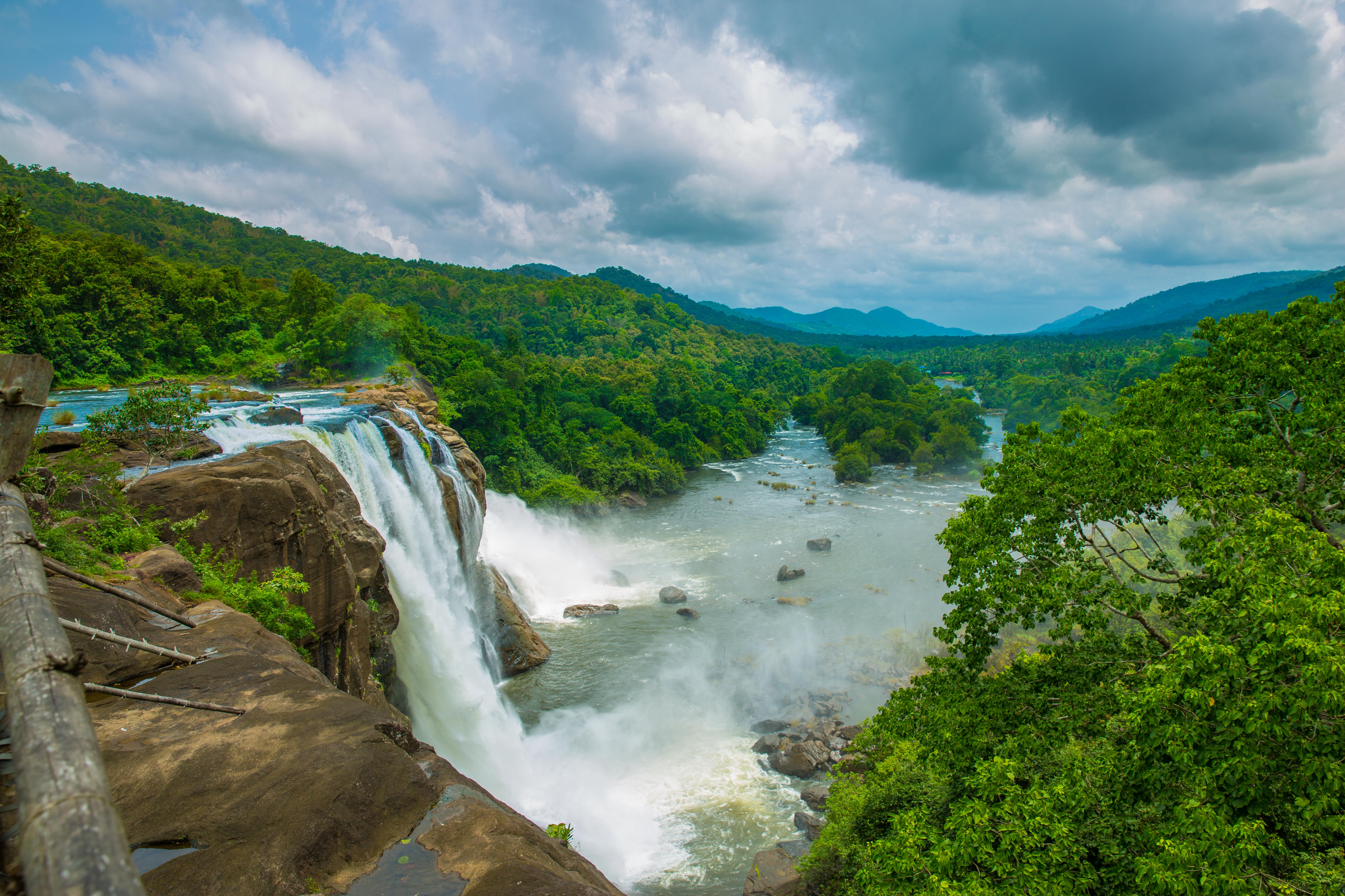 Athirappilly Falls, Niagara of India, Activities, Attractions - Thrissur The_View_of_the_Athirapally_Falls_during_the_onset_of_Monsoon