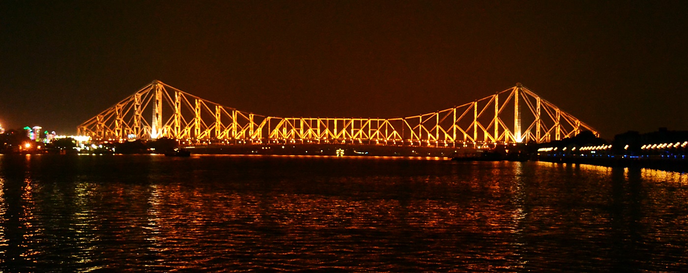 Howrah Bridge, History, Architecture: Kolkata Howrah_bridge_at_night